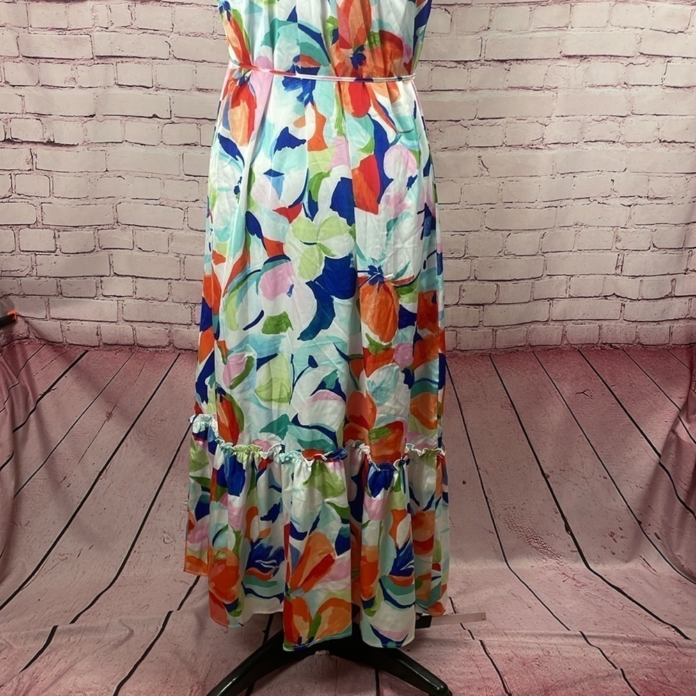 Nicole Miller Lined Maxi Dress with Adjustable Straps - Size Large - Picture 3 of 9